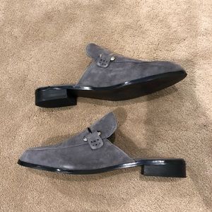 Steve Madden gray slip-on flat mules